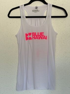 Blue Hawaii White Tank